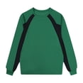 thumbnail image 2 of Daiosportswear Men's Long Sleeve Round Neck Basketball Training Sport T-Shirt Color Block Running Fitness Top Green-A L, 2 of 5