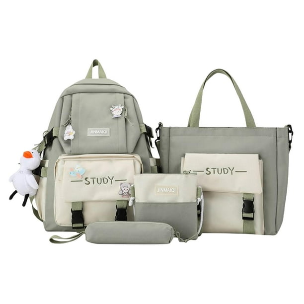 4s Set and boys Laptop Stylish College Casual Computer Diaper Handbag Bag Pencil Case Daypack bag Green