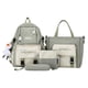thumbnail image 2 of 4x/set Teens Canvas Tote ptop Wide Travel Casual Computer Bolsa de pañales Estuche para lápices capacidad Verde Macarena mochilas escolares, 2 of 8