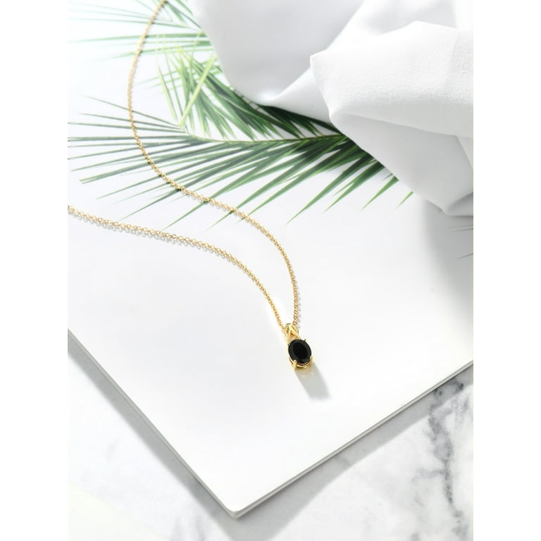Gem Stone King 18K Yellow Gold Plated Silver Black Onyx Gem Stone King 18K Yellow Gold Plated Silver Black Onyx