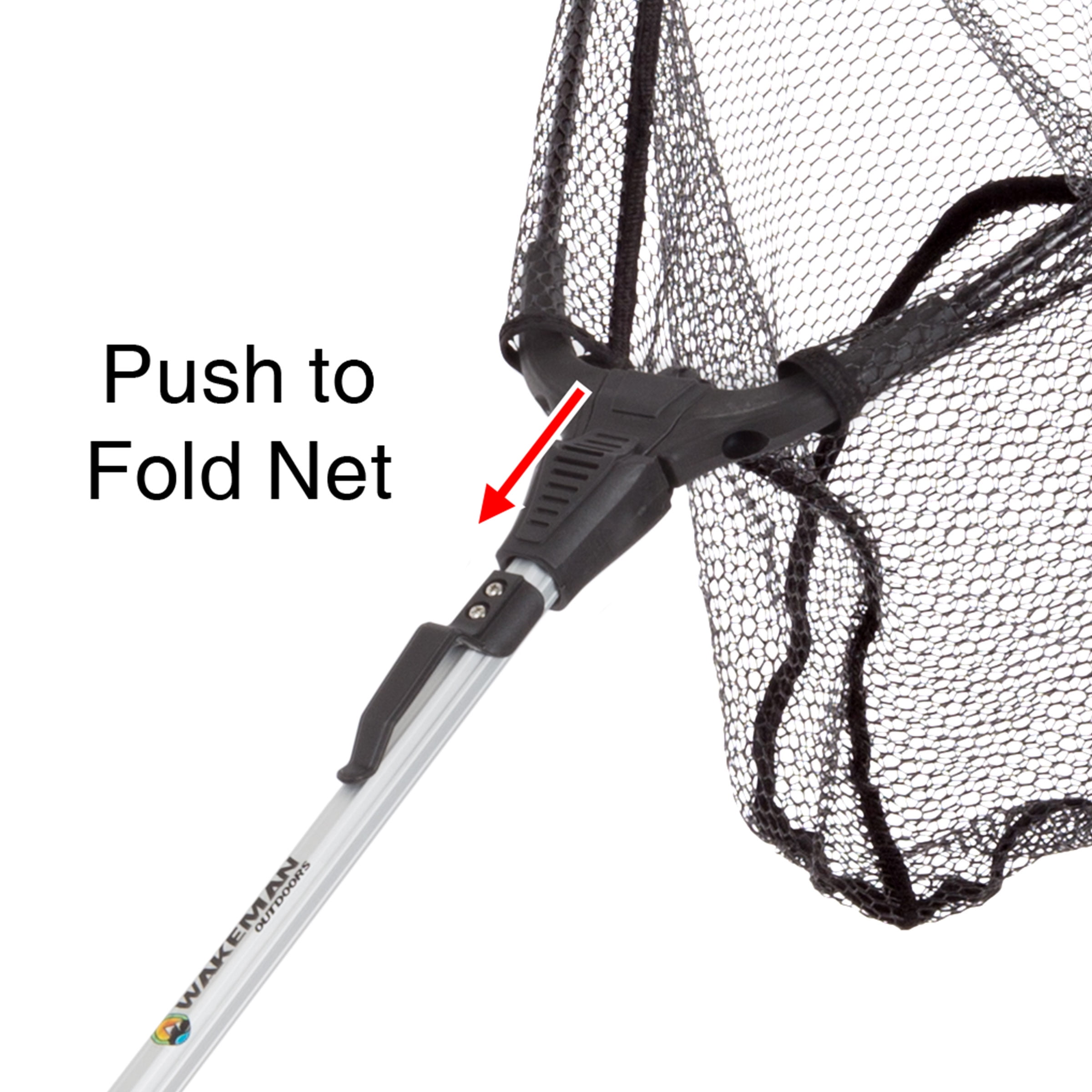 Fishing Net with Telescoping Handle- Collapsible and Adjustable Landing Net  with Corrosion Resistant Handle and Carry Bag By Wakeman Outdoors (80”) 
