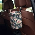 thumbnail image 5 of Honeii Vintage Floral Print Waterproof Car Trash Can,Waterproof Portable Collapsible Trash Can,Garbage Container fits Most Cars,SUVs,and Trucks, 5 of 7