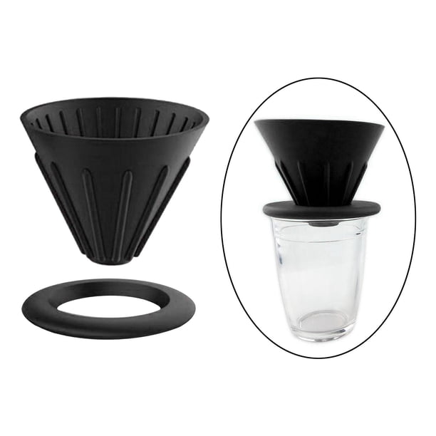 Cuentagotas de silicona DYNWAVEMX plegable Negro con anillo