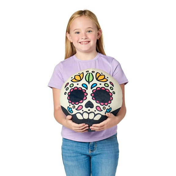 Sugar Skull Plush Round Cloud Pillow