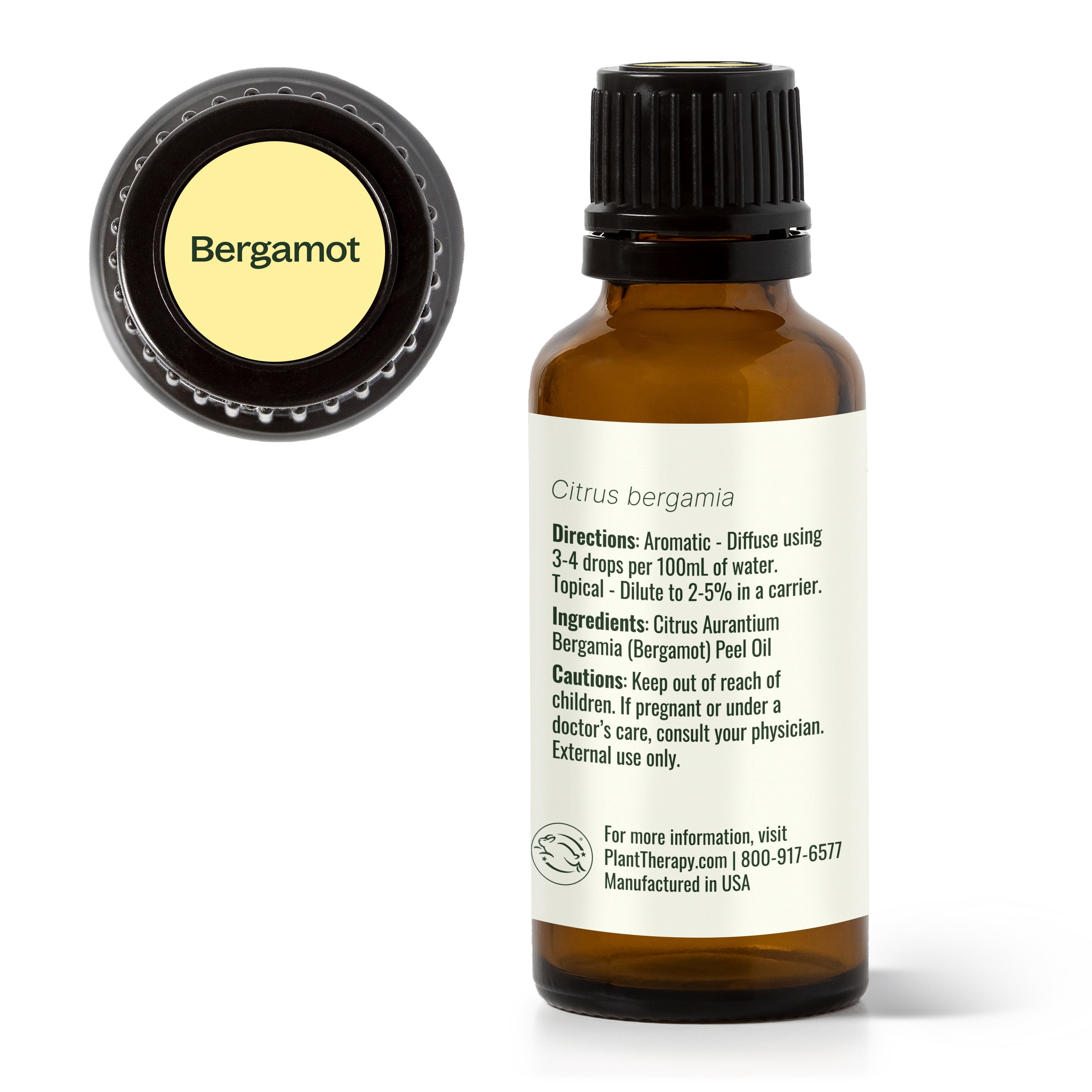 Plant Therapy Bergamot Essential Oil 100% Pure, Undiluted, Natural Aromatherapy 30 mL (1 oz)