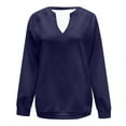 thumbnail image 5 of XIAONU Womens Sweatshirts Loose Fit Long Sleeve V Neck Pullover Tops Relaxed Fit Solid Color Oversized Simple Sweatshirts Daily Wear, 5 of 5