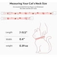 thumbnail image 3 of 2 Pack Cute Cat Collars with Strawberry & Heart Pendant - Cotton Breakaway Safety Collars for Kittens, Adjustable with Bell, Pink & White Style for Girl Cats, 3 of 7