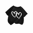 thumbnail image 2 of Amidoa Graphic Girls Short Sleeve Cotton Crewneck T-shirt Cute Summer Casual Soft Tee,Black,4-5 Years, 2 of 5