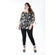 thumbnail image 5 of Blusa escote campesino Roman Fashion /Tallas Extras, 1608 (Negro /Beige) negro 42, 5 of 7