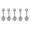 Crystal styel 10pcs, variant on 10pcs 14G Double Ball Crystal Stainless Steel Belly Button Navel Bars Piercing-Ball styel 10pcs