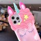 thumbnail image 4 of Quicksand Unicorn Case for iPhone 12 Pro Max,3D Cute Cartoon Kawaii Unicorn Case,Bling Glitter Liquid Girls Women Kids Soft Silicone case for iPhone 1, 4 of 4