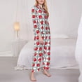 thumbnail image 3 of Lsque Sweet Red Fruit Pattern Long Sleeve Pajama Set for Women - Soft 2-Piece Sleepwear and Loungewear Set with Pockets, Comfy Nightwear-Small, 3 of 7