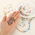thumbnail image 3 of 1600Pcs Glass Seed Beads, 2mm 11/0 Loose Mini Beads with Hole, Bulk Craft Spacer for Jewelry Making, Champagne AB, 3 of 7