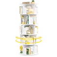 thumbnail image 3 of Intexca 360° Rotating Bookshelf, 5-Tier Organizer for Home, Office, Room and Adult (White), 3 of 12