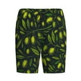 thumbnail image 4 of Gaeub Green Branch Olive Printed Men's Short Pajama Pants, Lightweight Lounge & Sleep Bottoms Keep You Cool - Large, 4 of 9