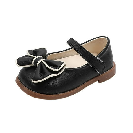 

Kids Girls Princess Shoes Spring and Autumn Children Trendy Bow Soft Sole Cute Leather Shoes