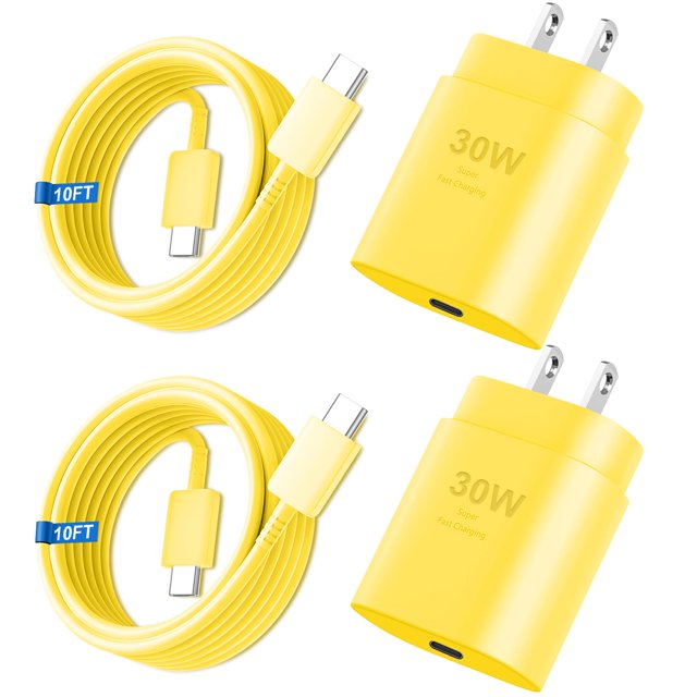 Cargador rápido USB-C Vilive de 30 W, paquete doble con cable de 3 m