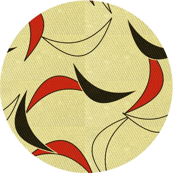 Ahgly Company Indoor Square Patterned Sun Yellow Area Rugs, 3' Square