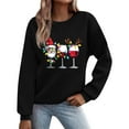 thumbnail image 2 of Cadancy Womens Christmas Sweatshirt Funny Wine Glass Print Vintage Crewneck Loose Sweatshirts Long Sleeve Winter Party Tops Xmas Holiday Pullover Outfits 2025, 2 of 5