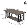 thumbnail image 4 of Dextrus 70" Dining Table for 6-8 People, Industrial Rectangular Wood Kitchen Table with Storage for Dining Room,Kitchen, Home & Office - Gray & Black, 4 of 8