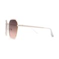 thumbnail image 3 of Womens Modern Designer Fashion Metal Rim Geometric Sunglasses Beige Yellow Brown Pink, 3 of 4