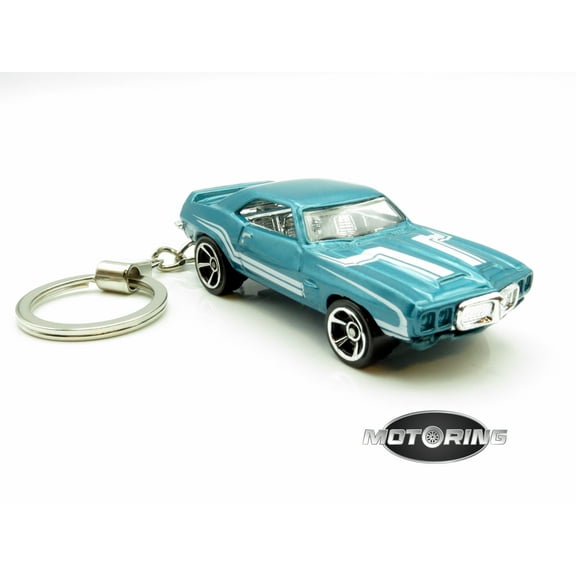 Keychain 1969 '69 Pontiac Firebird T/A Blue Green Car Rare Novelty 1:64 Diecast