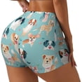 thumbnail image 2 of Sigee Colorful Dog Print Women's High Waist Workout Shorts - Squat Proof, Tummy Control, Yoga and Gym Activewear-Small, 2 of 9