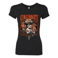 thumbnail image 2 of Wild Bobby Cincinnati Fan | CIN Fantasy Football Sports Women Slim Fit Junior Tee, Black, Small, 2 of 5
