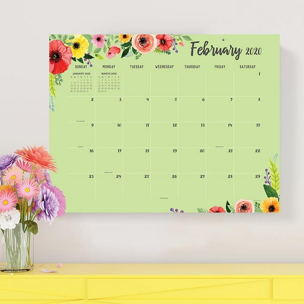 2020 Classic Floral Large Desk Pad Calendar 22x17 Monthly Blotter - for ...