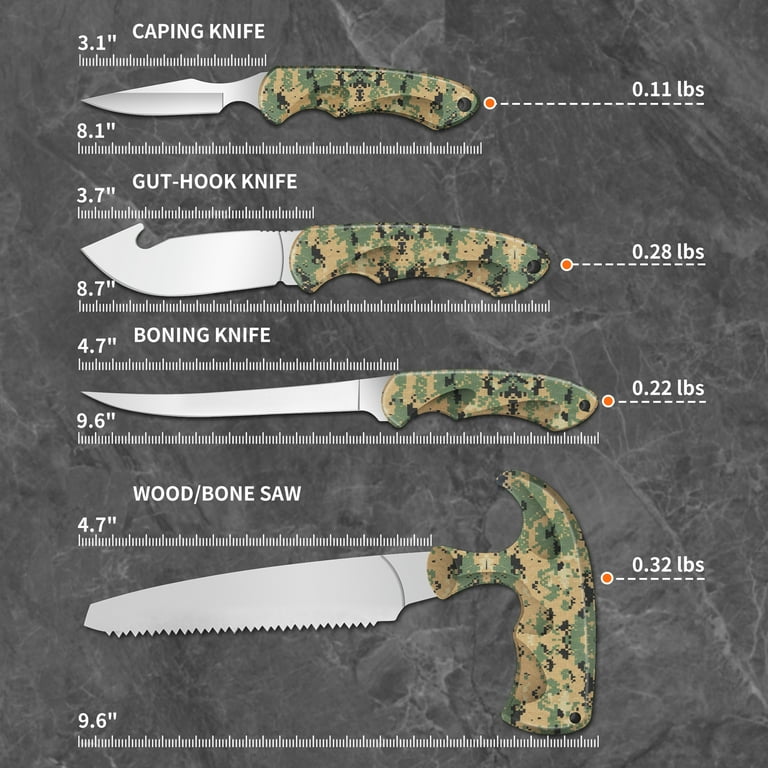 JELLAS Hunting Field Dressing Kit, 6 Pieces Game Processing Knife