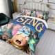 thumbnail image 3 of Sing Movie Conjunto de sábanas temático, trío de piezas, cómodo y amigable con la piel, diseño único, regalo de decoración para el hogar para familiares, amigos y fans,135cm *200cm, 3 of 6