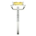 thumbnail image 3 of 1.86ct emerald cut yellow Zircon 14k white gold halo Bridal Wedding Engagement Promise Anniversary Ring for Women size 5.5, 3 of 7