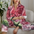 thumbnail image 6 of Yiaed Watermelon Splash Realism Art Print Pajamas Women's Long Sleeve Sleepwear Soft Button Down Loungewear Pjs Lounge Set Nightwear Womens Pajama Pants-Small, 6 of 7