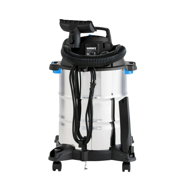 HART 8 Gallon Wet/Dry Vacuum, 6 Peak HP Motor, Stainless Steel