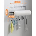 thumbnail image 2 of Black Refrigerator Rack Wall Mount Paper Towel Holder with Hooks,Fridge Side Shelf Kitchen Hooks for Towel, Pot Pan, Spoon, Coats, Bathrobe, Wall Mounted Hanger, 2 of 5
