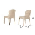thumbnail image 5 of Benjara BM211225 Wooden Dining Chair with Stitched Curved Backrest - Beige & Gold - Set of 2, 5 of 5