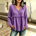 thumbnail image 6 of NominalSnug Tassel Tops for Women Fall Winter Long Sleeve Shirts V Neck Babydoll Loose Fit Blouses, 6 of 6