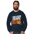 thumbnail image 3 of Football Helmet Never Down Never Out Men's Crewneck Sweatshirt Brisco Brands S, 3 of 6