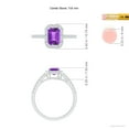thumbnail image 4 of ANGARA Natural Emerald-Cut Amethyst Halo Ring in 14K White Gold for Women (Size-7x5mm) | February Birthstone, Birthday, Anniversary, Jewelry Gift for Women | Natural Amethyst Ring, 4 of 9