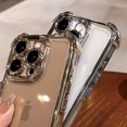 thumbnail image 3 of Luxury Plating Shockproof Transparent Case For iPhone 16 Pro Max 15 Plus 14 13 12 11 XR XS X Hard Acrylic Back Soft Bumper Cover Green For iPhone 14Pro Max, 3 of 6