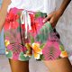 thumbnail image 1 of MKLEKYY Pijama Corto Para Mujer, Pantalones Cortos Deportivos De Cintura Alta Con Cordones Y Bolsillos Estampados Informales Para Mujer, 1 of 3