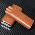thumbnail image 4 of Cigar Case Three-Finger Portable Cigar Humidor PU Leather Case Box,Black, 4 of 5