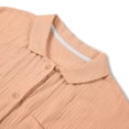 thumbnail image 6 of Sakmal Orange Pajamas for Women Set Long Sleeve Button Down Cotton Solid Loose Fit Plus Size Sleepwear, 6 of 9