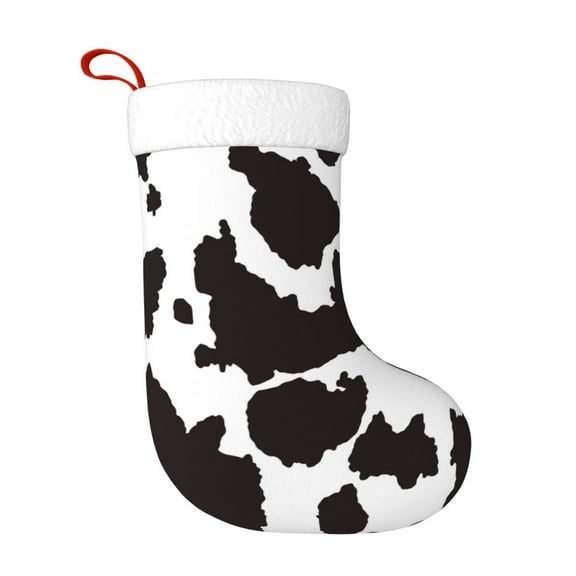 Yiaed Cow Skin 2 Print Christmas Stockings, Christmas Stockings Hanging Ornaments, Christmas Stockings for Family Christmas Holiday Decorations