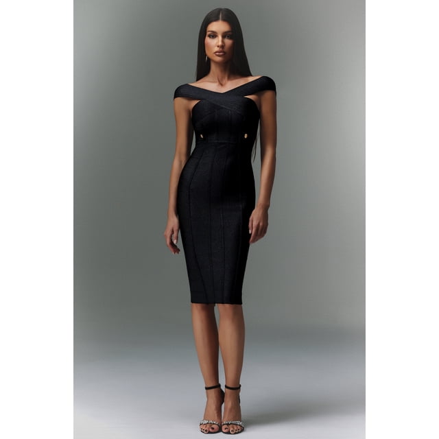 Vestido Bellabarnetten Fresco sin mangas con cuello en V, vendaje midi