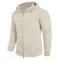 thumbnail image 3 of MHFRRA Chaqueta con Capucha Informal para Hombre, Forrada para Exteriores, Otoño E Invierno Caqui, 3 of 7