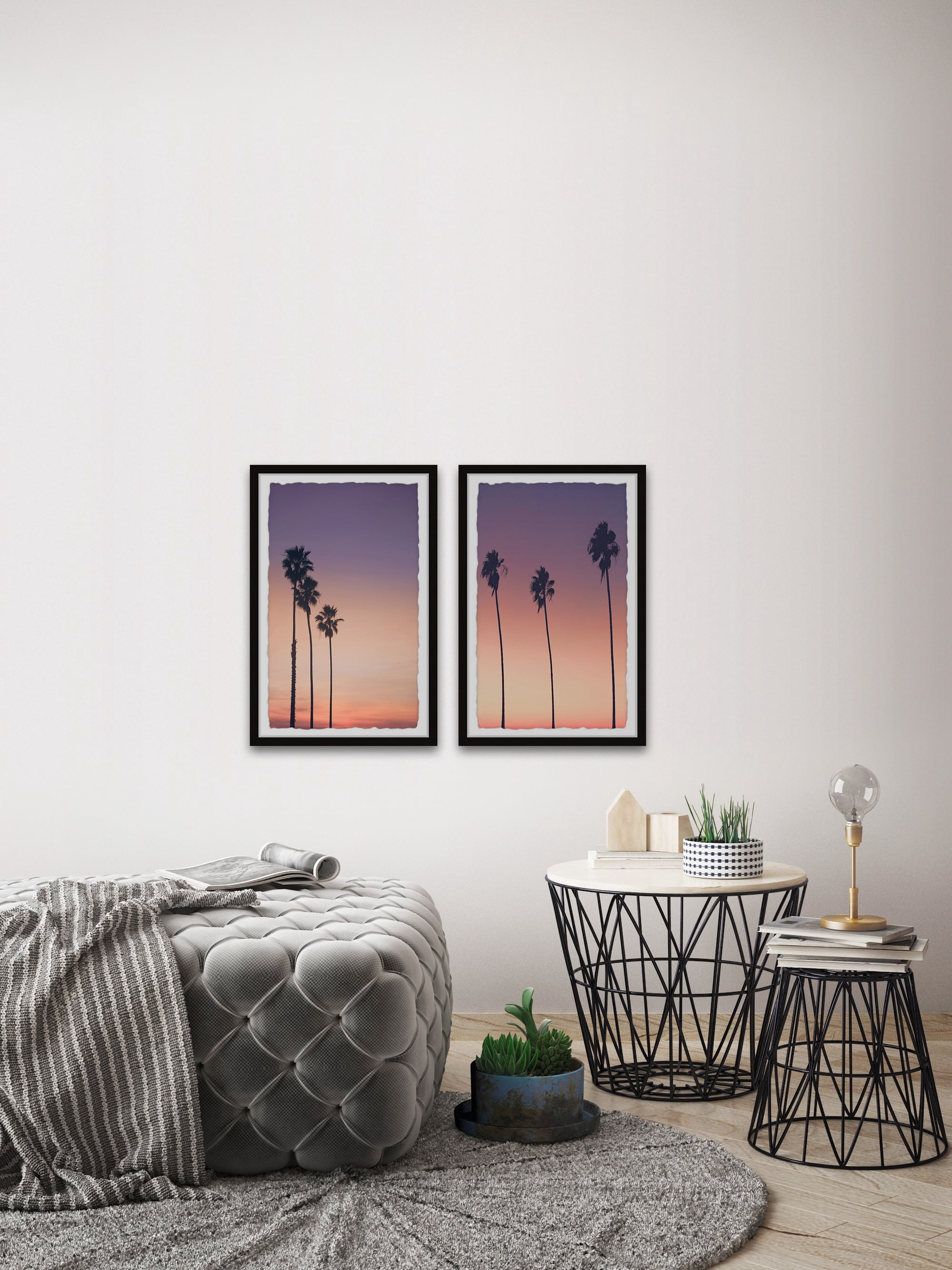Marmont Hill Dawn and the Palm Trees Diptych, 36" x 48"