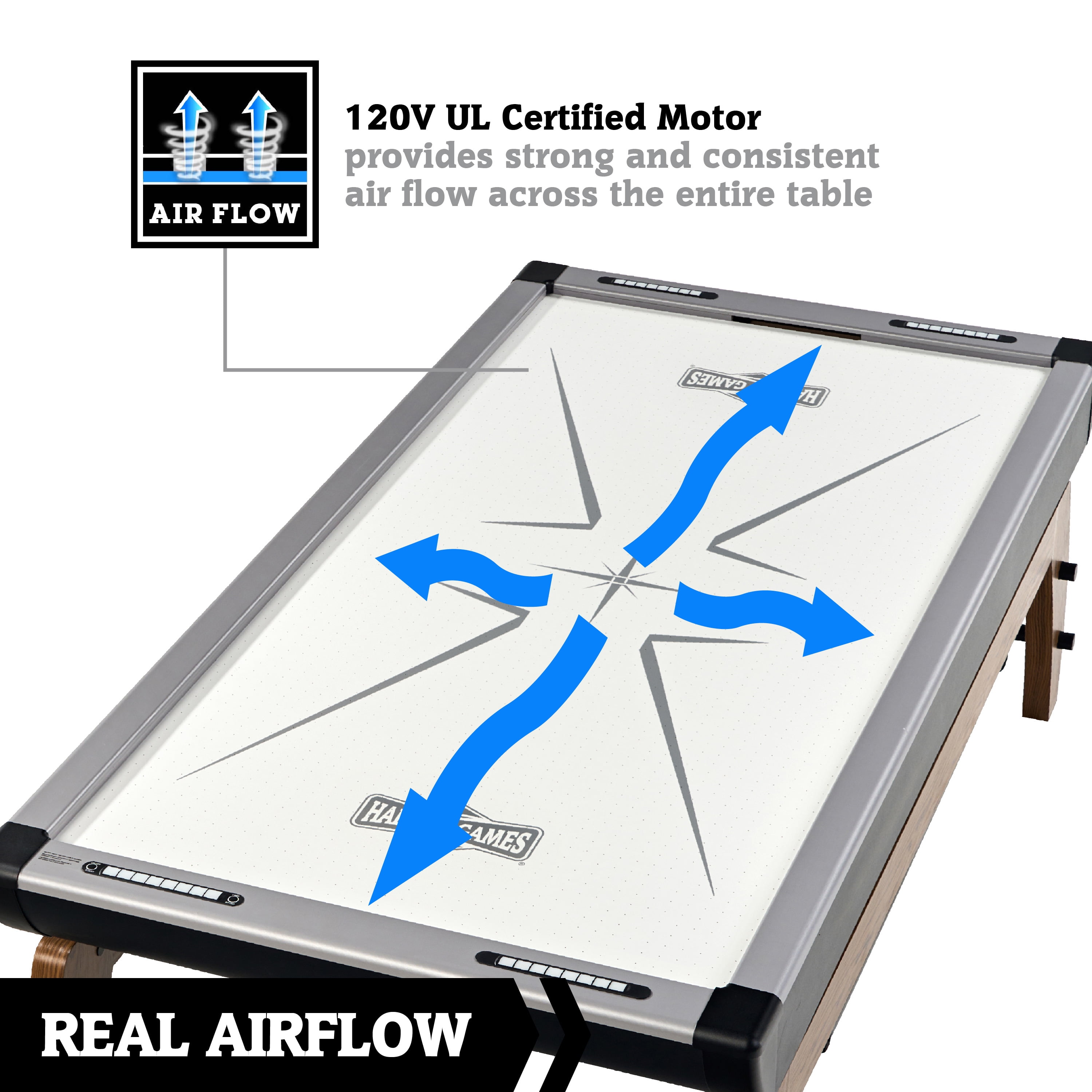 Hall of Games 66 Air Powered Hockey with Table Tennis Top