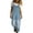 #053-Light Blue, variant on Women's Denim Print Jumpsuit, Sleeveless Adjustable Straps with Buttons and Pockets, Casual Overalls for Summer and Daily Wear