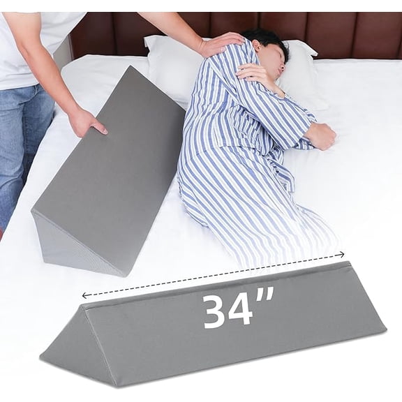 Foam Wedge Pillow - 34 Inch, for Tall People, Removable Washable Cover